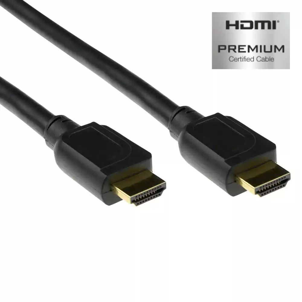 ACT HDMI High Speed premium certified v2.0 HDMI-A male - HDMI-A male cable 0,5m Black