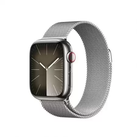 Apple Watch S9 Cellular 41mm Silver Stainless Steel Case with Silver Milanese Loop