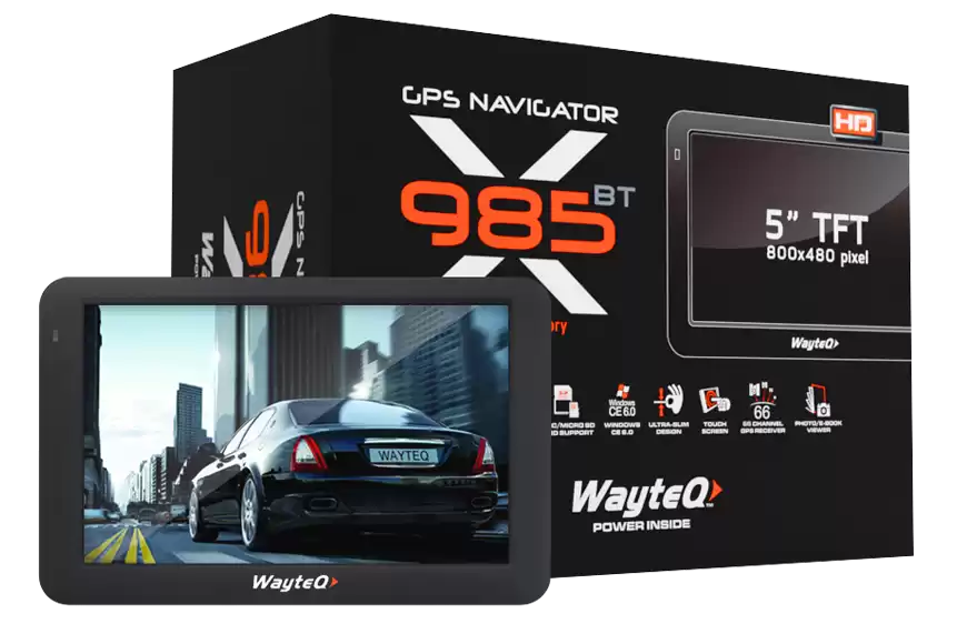 Wayteq x985BT 5" 8GB Bluetooth Térkép Nélkül