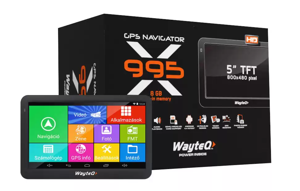 Wayteq X995 5" 8GB WiFi/Bluetooth Térkép Nélkül